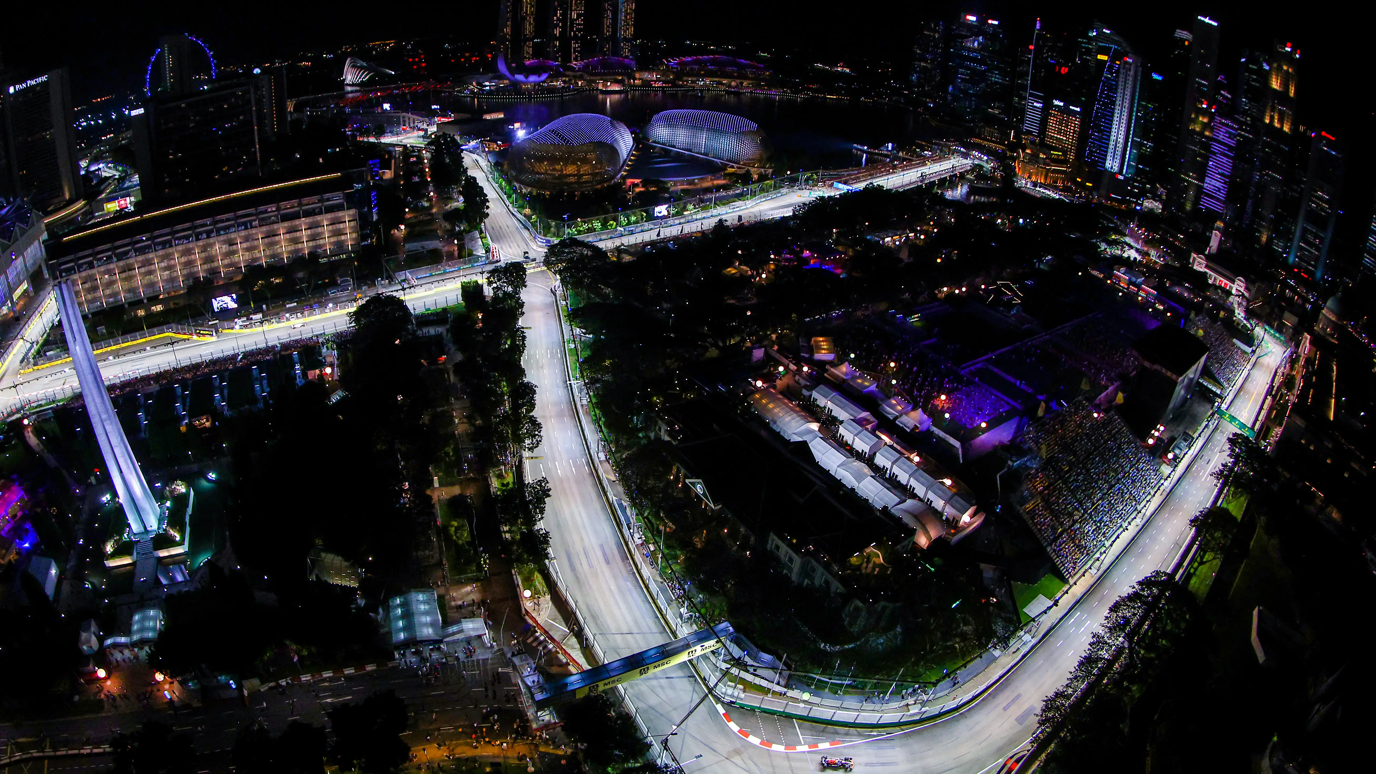 Imagen aérea del circuito de Marina Bay en Singapur, 2022 Imagen aérea del circuito de Marina Bay en Singapur, 2022