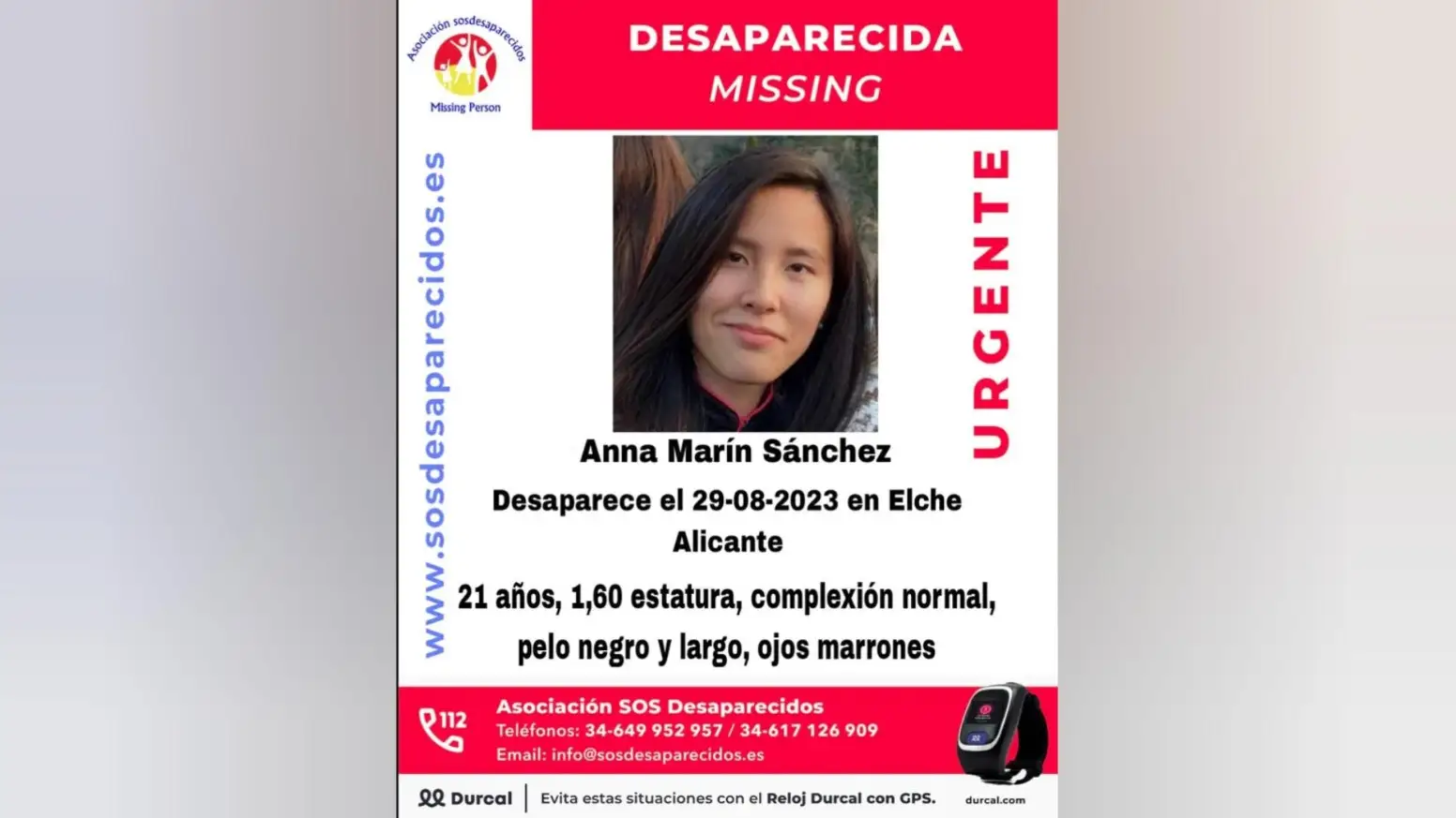 La joven de Elche desaparecida La joven de Elche desaparecida