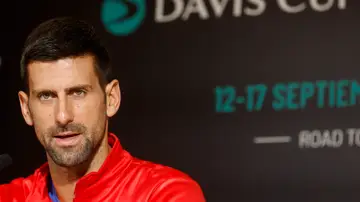 Novak Djokovic, en la rueda de prensa previa a la Copa Davis