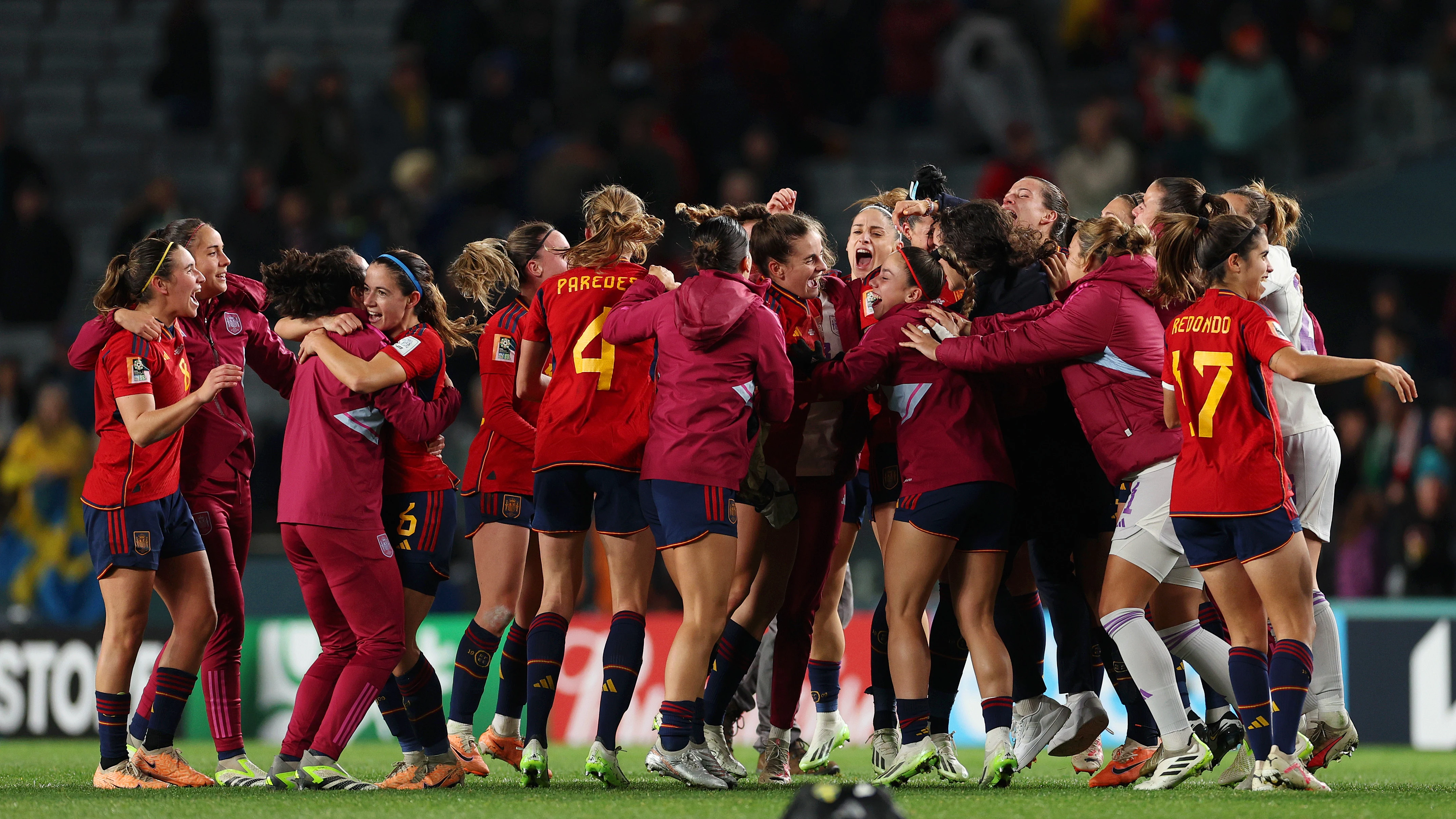 Las jugadoras de la Selección Española celebran el pase a la final del Mundial de Fútbol Las jugadoras de la Selección Española celebran el pase a la final del Mundial de Fútbol