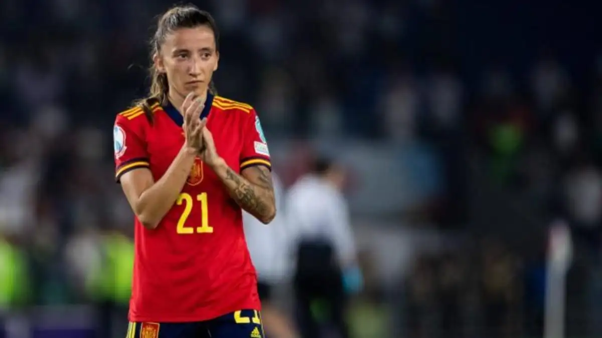 Sheila García, en un partido con la selección española Sheila García, en un partido con la selección española