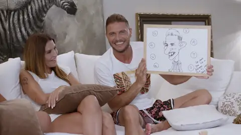 Joaquín, al descubrir la caricatura que le ha hecho Roberto Leal Joaquín, al descubrir la caricatura que le ha hecho Roberto Leal