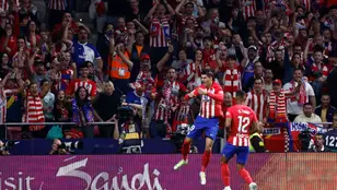 Morata celebra su primer gol ante el Real Madrid en el derbi de la jornada 6