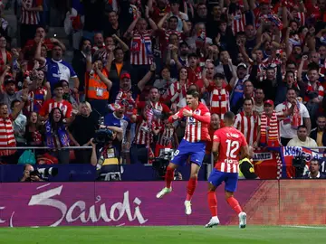 Morata celebra su primer gol ante el Real Madrid en el derbi de la jornada 6 Morata celebra su primer gol ante el Real Madrid en el derbi de la jornada 6