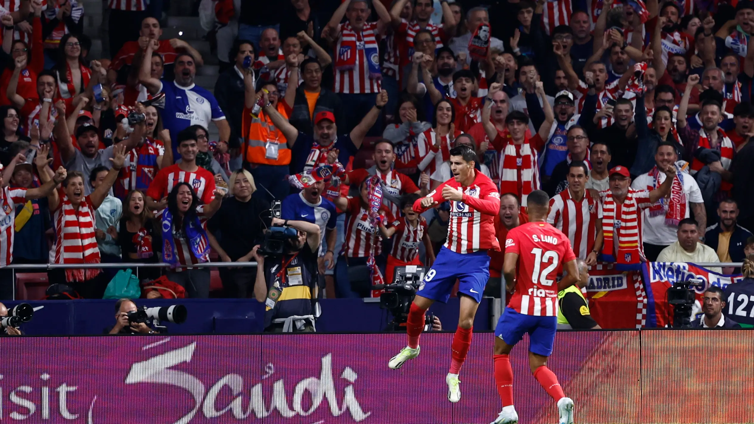 Morata celebra su primer gol ante el Real Madrid en el derbi de la jornada 6 Morata celebra su primer gol ante el Real Madrid en el derbi de la jornada 6