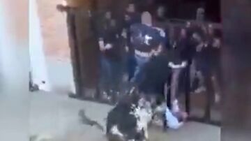 El momento en el que el toro embiste a los heridos El momento en el que el toro embiste a los heridos