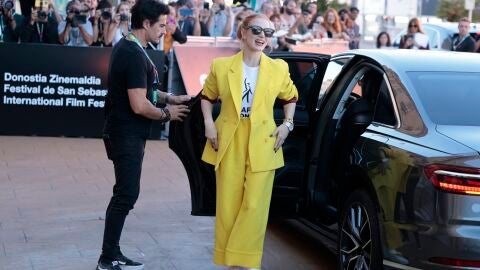 Jessica Chastain en San Sebastián con la camiseta de SAG-AFTRA