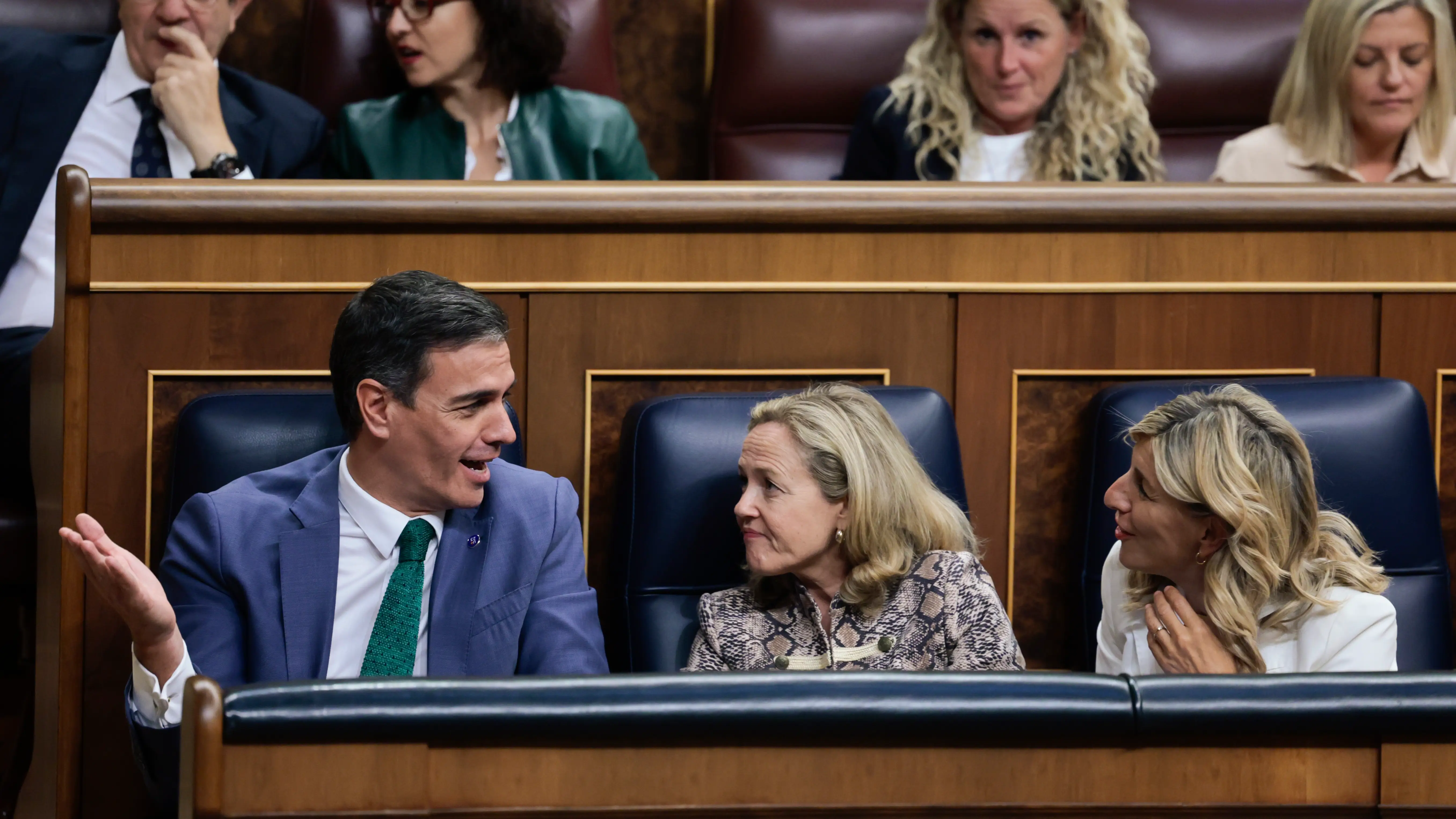 Pedro Sánchez,Nadia Calviño y Yolanda Díaz Pedro Sánchez,Nadia Calviño y Yolanda Díaz