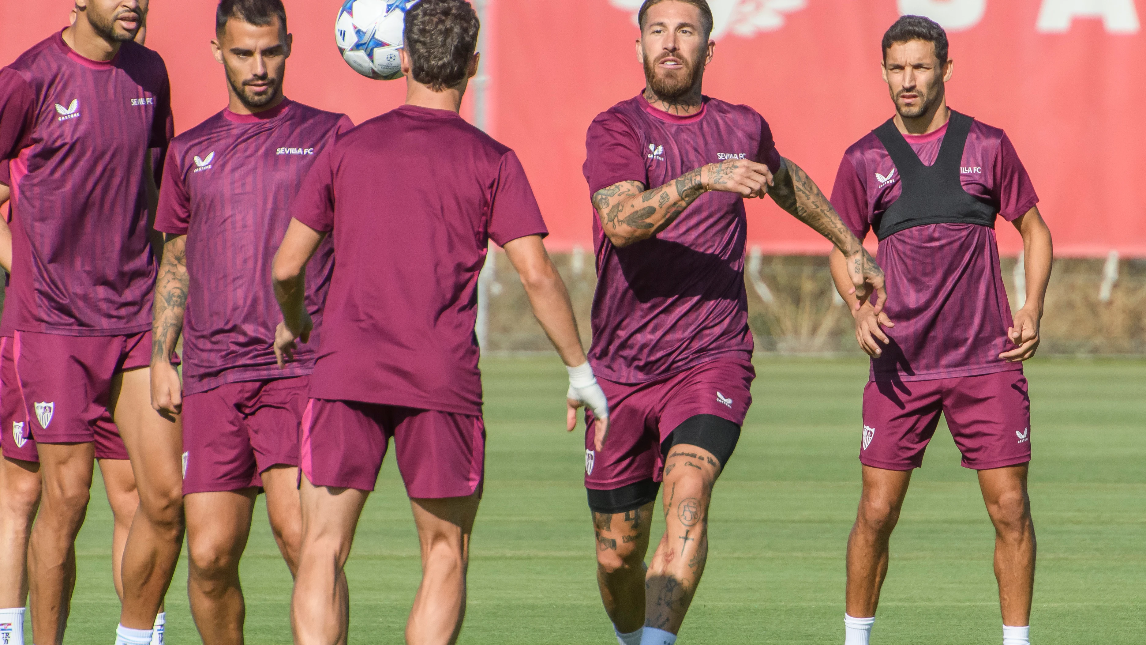 Sergio Ramos, en un entrenamiento del Sevilla Sergio Ramos, en un entrenamiento del Sevilla