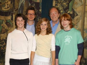 Daniel Radcliffe, Gary Oldman, Emma Watson, Sir Michael Gambon and Rupert Grint en la presentación de Harry Potter y el Prisionero de Azkaban en el 2004