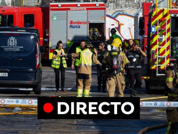 Imagen de varios bomberos de Murcia en la zona