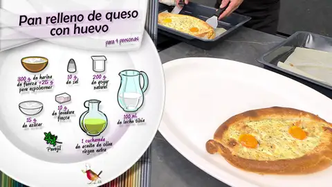 Ingredientes Pan relleno de queso con huevo Ingredientes Pan relleno de queso con huevo