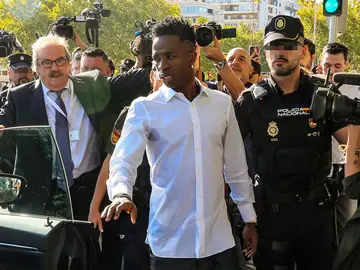 Vinicius Jr llegando a los Juzgados de Plaza Castilla Vinicius Jr llegando a los Juzgados de Plaza Castilla