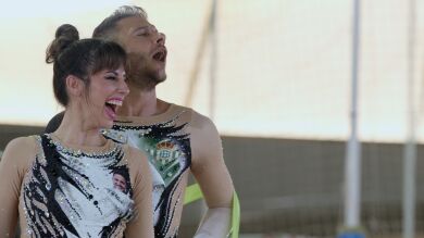 La exhibición de gimnasia rítmica de Joaquín y Almudena Cid, ¡pura fantasía! 