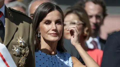 la reina Letizia en el acto de jura de bandera de la princesa Leonor