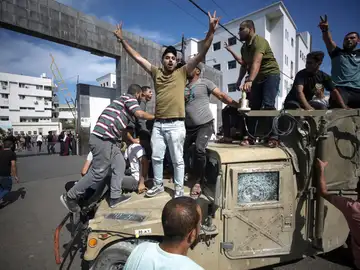 Palestinos en las calles de Gaza Palestinos en las calles de Gaza