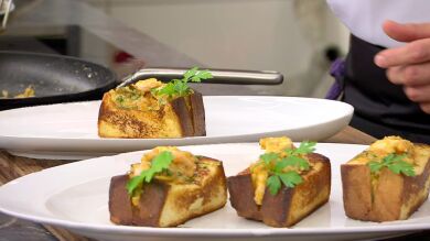 Una receta de celebración: brioche relleno de gambas al ajillo