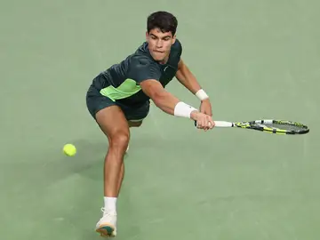 Carlos Alcaraz, en el partido ante Grigor Dimitrov Carlos Alcaraz, en el partido ante Grigor Dimitrov