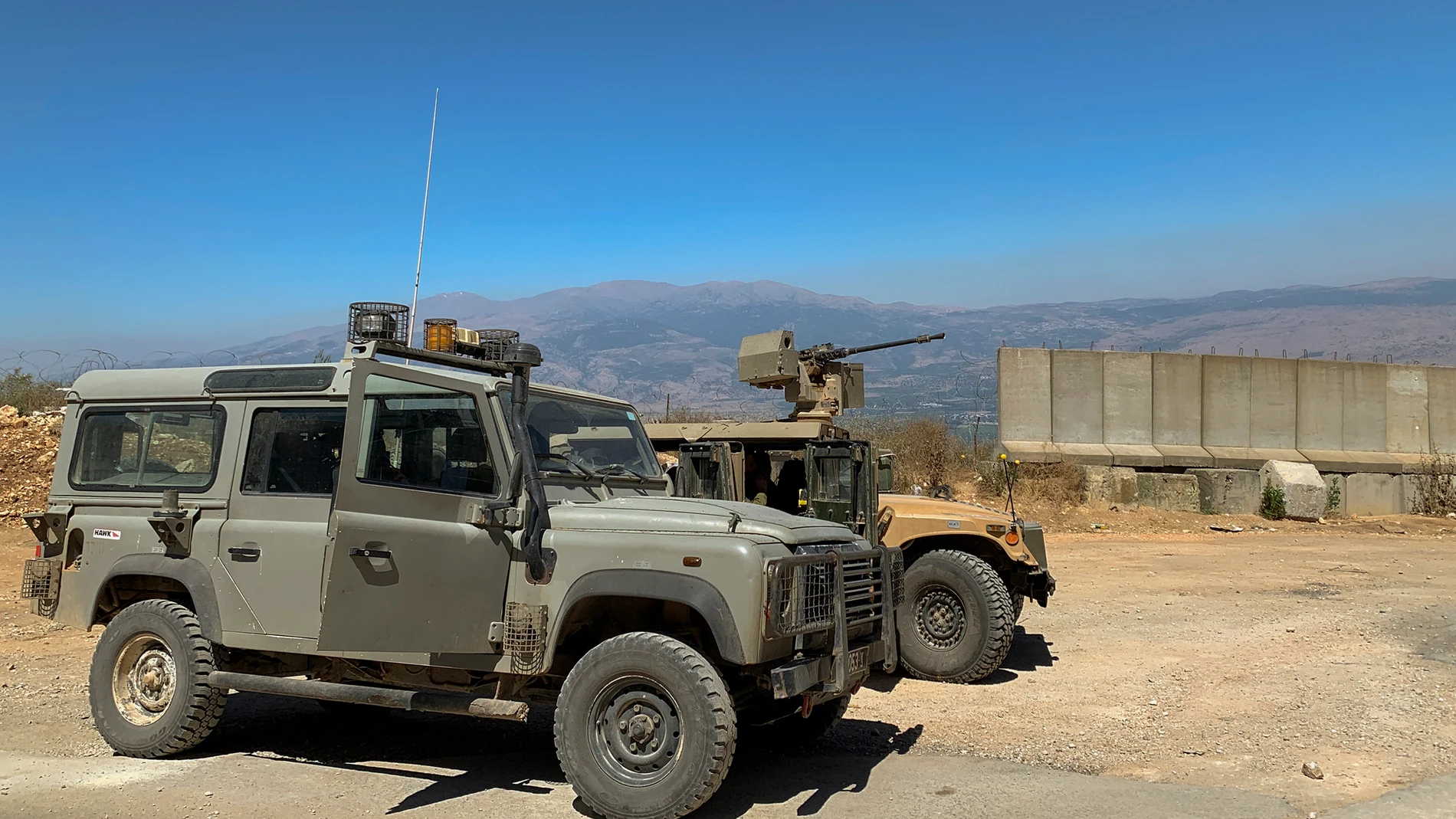 Unidades del Ejército israelí en la frontera con el líbano