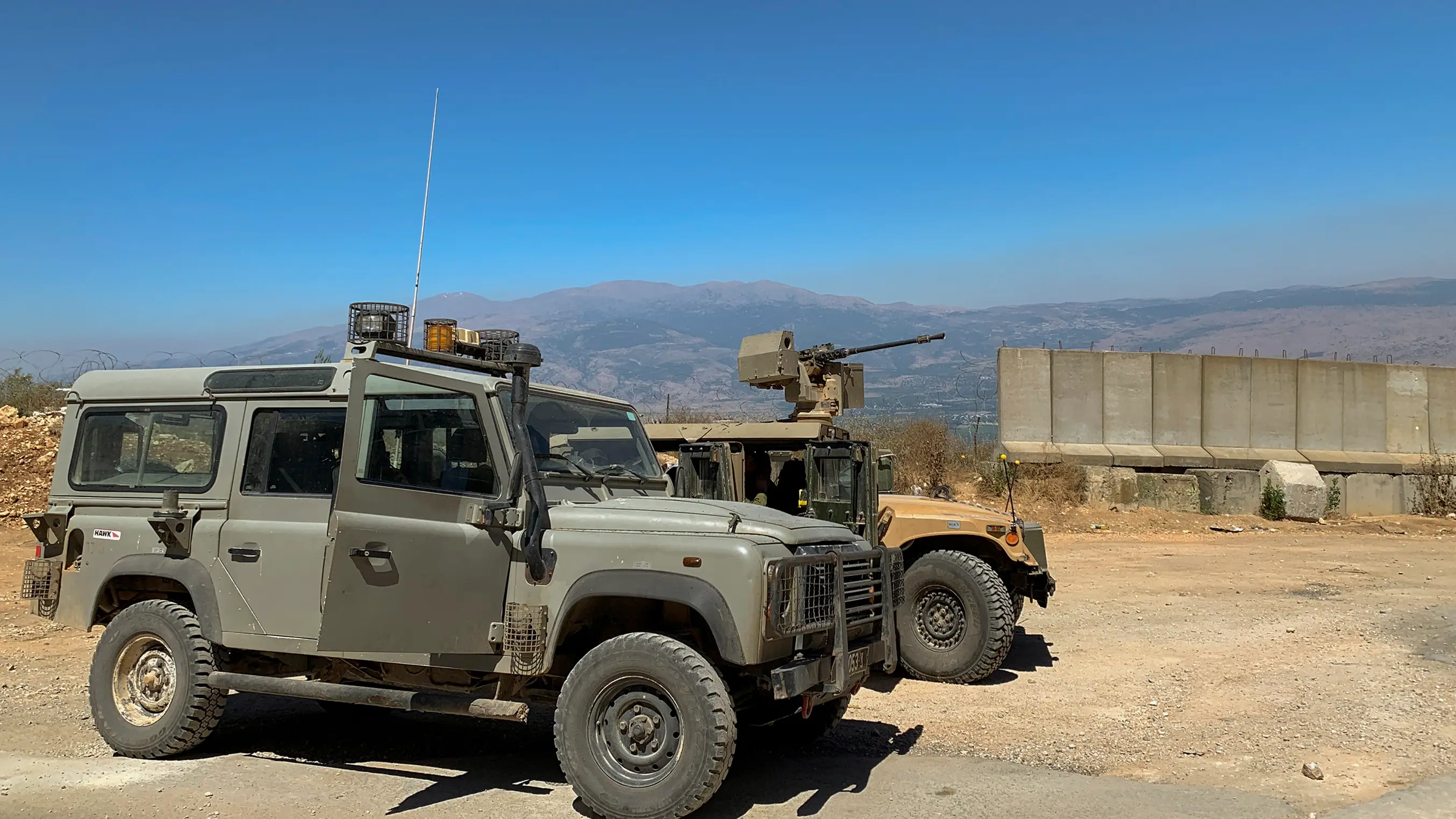 Unidades del Ejército israelí en la frontera con el líbano Unidades del Ejército israelí en la frontera con el líbano