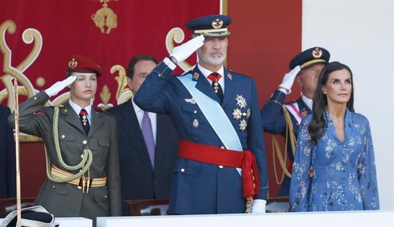Los reyes y la princesa Leonor en el 12 de Octubre