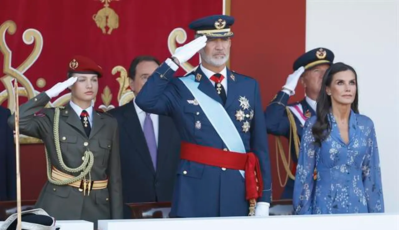 Los reyes y la princesa Leonor en el 12 de Octubre