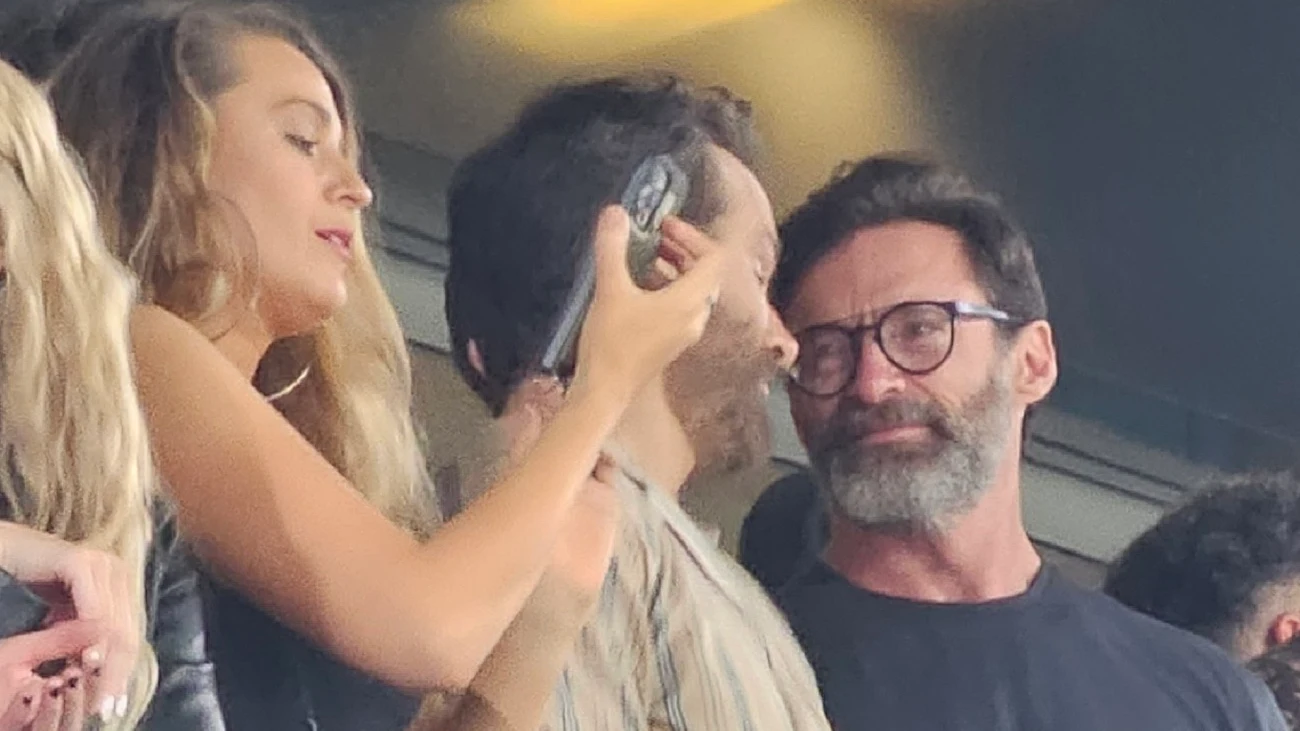 Blake Lively, Ryan Reynolds y Hugh Jackman