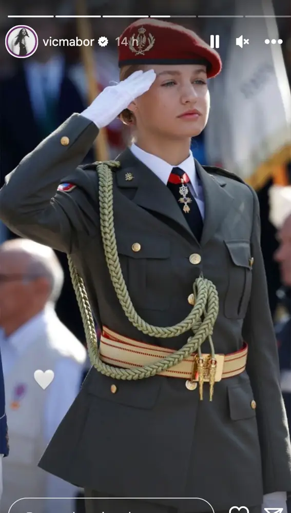 La princesa Leonor durante el desfile de las Fuerzas Armadas