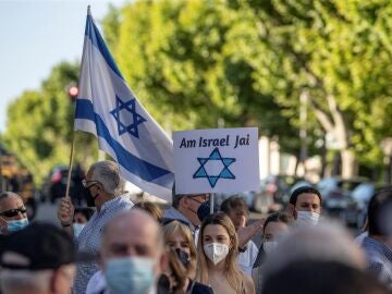 Un manifestación en apoyo a Israel frente a la Embajada israelí en Madrid en 2021