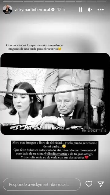 Vicky Martín Berrocal, muy orgullosa de la relación entre su hija Alba y su abuelo Vicky Martín Berrocal, muy orgullosa de la relación entre su hija Alba y su abuelo