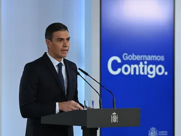 Pedro Sánchez, durante una declaración institucional Pedro Sánchez, durante una declaración institucional