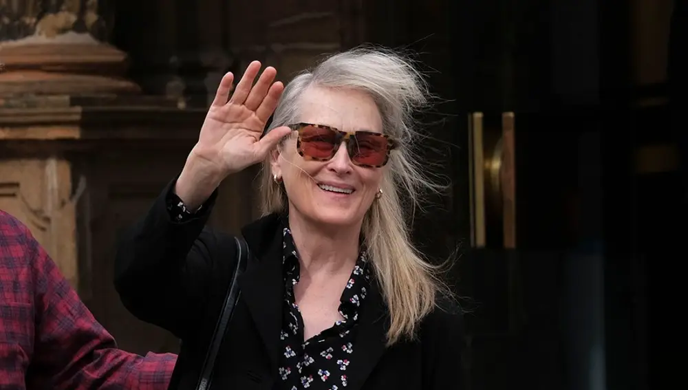 Meryl Streep llegando a Oviedo