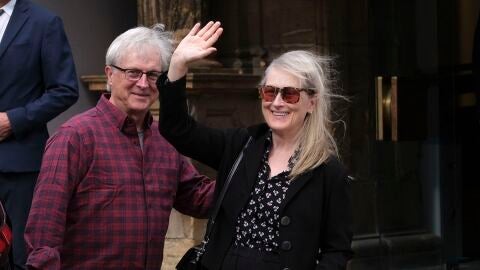 Meryl Streep llegando a Oviedo