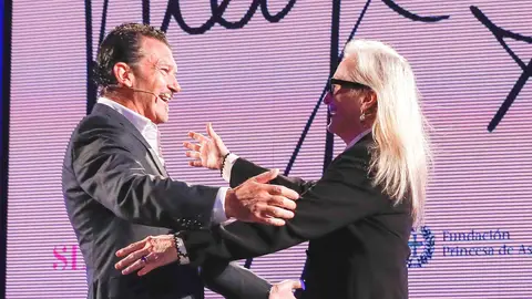 Meryl Streep y Antonio Banderas en el evento del Premio Princesa de Asturias