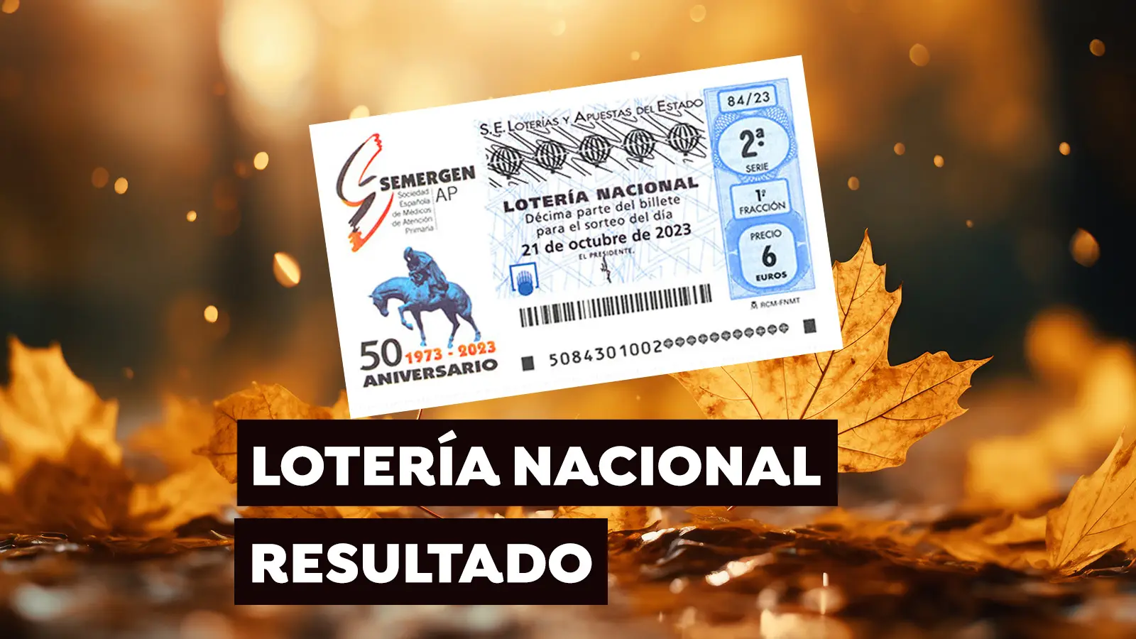 Sorteo Loter&iacute;a Nacional: Comprobar d&eacute;cimo de hoy s&aacute;bado 21 de octubre, en directo