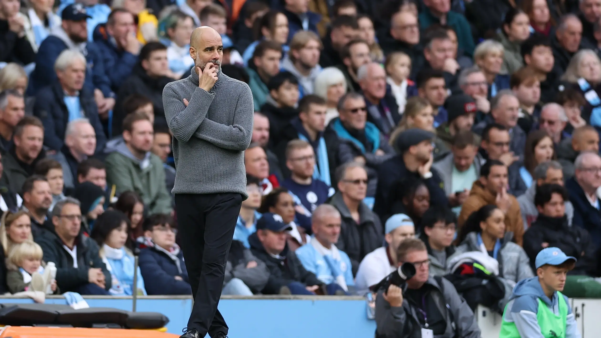Pep Guardiola, en un partido del Manchester City Pep Guardiola, en un partido del Manchester City