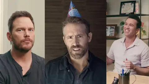 Chris Pratt y Rob McElhenney hacen un vídeo para el cumpleaños de Ryan Reynolds Chris Pratt y Rob McElhenney hacen un vídeo para el cumpleaños de Ryan Reynolds