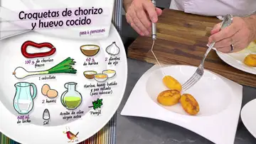 Ingredientes Croquetas de chorizo y huevo cocido