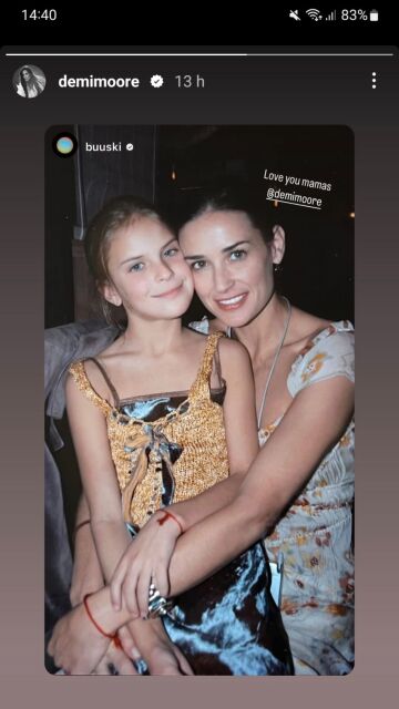Tallulah Willis de pequeña junto a su madre Demi Moore