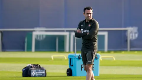 Xavi Hernández, en el entrenamiento del Barcelona de este viernes Xavi Hernández, en el entrenamiento del Barcelona de este viernes