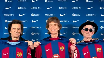 Los Rolling, con la camiseta del Barça
