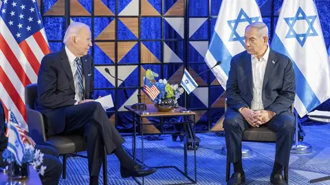 Joe Biden, presidente de Estados Unidos, y Benjamin Netanyahu, primer ministro de Israel