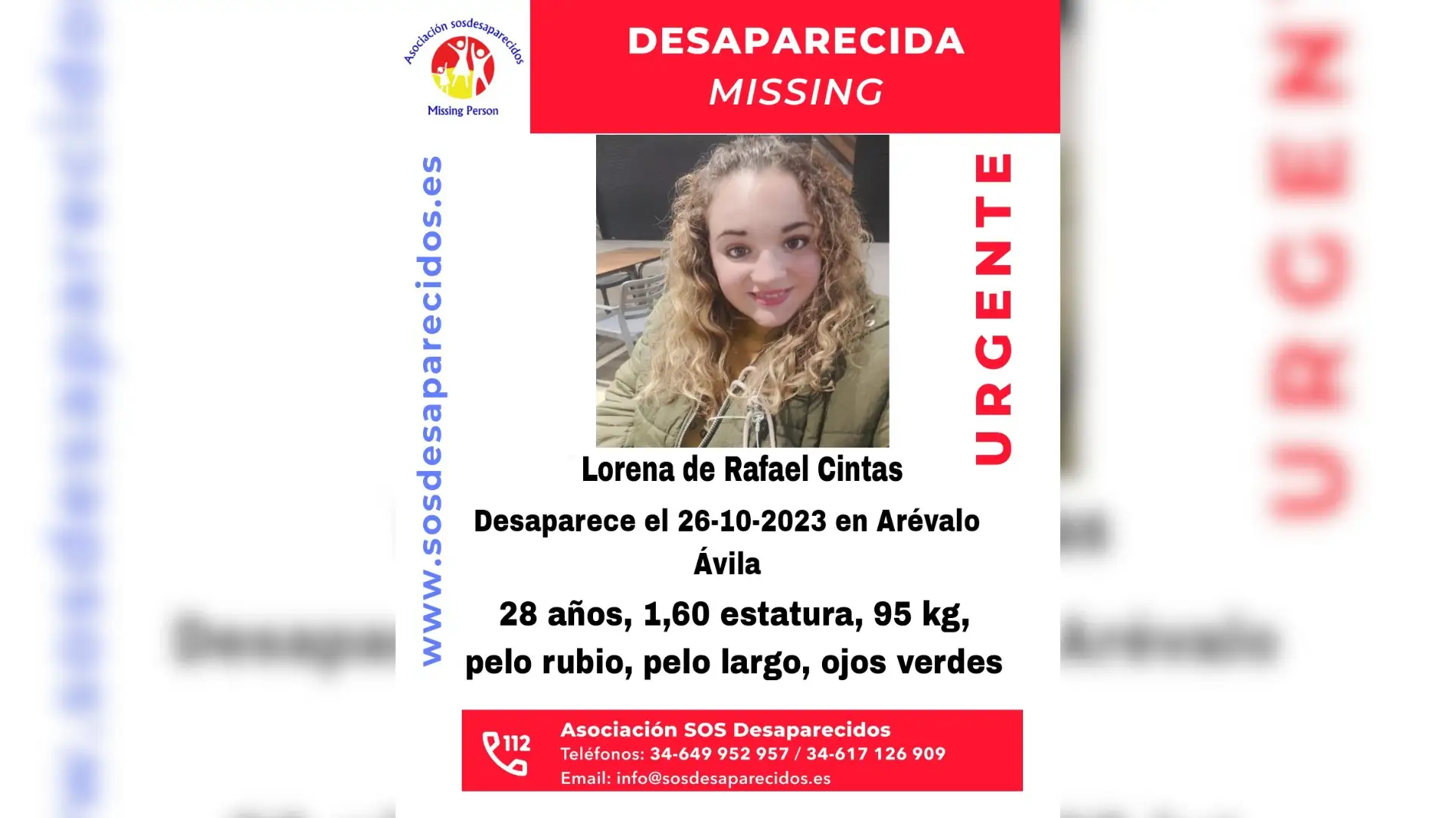 Imagen de la joven de 28 a&ntilde;os desaparecida en &Aacute;vila