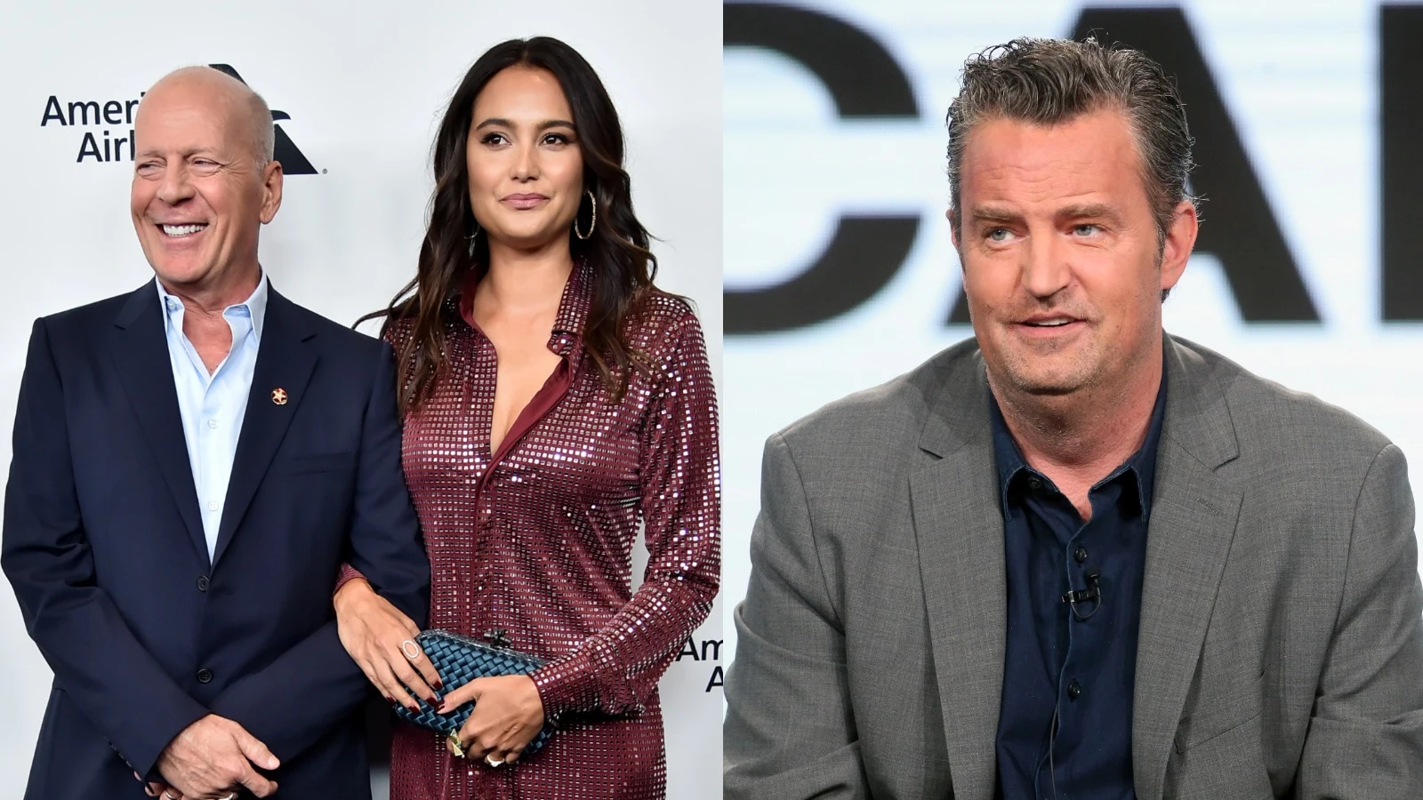 Bruce Willis, Emma Hemming y Matthew Perry Bruce Willis, Emma Hemming y Matthew Perry