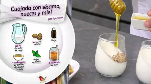 Ingredientes Cuajada con sésamo, nueces y miel Ingredientes Cuajada con sésamo, nueces y miel