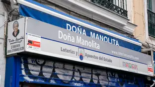 Administración de lotería Doña Manolita, en Madrid. Administración de lotería Doña Manolita, en Madrid.