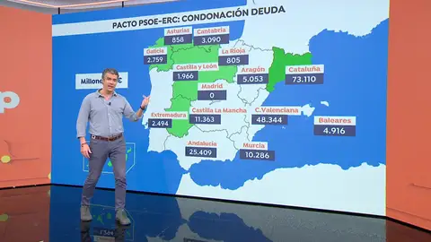 Mapa de la deuda de las CCAA Mapa de la deuda de las CCAA