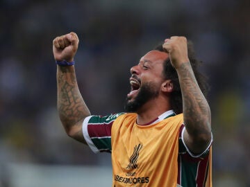 Marcelo celebra la victoria de Fluminense ante Boca en la final de la Copa Libertadores (1-2)