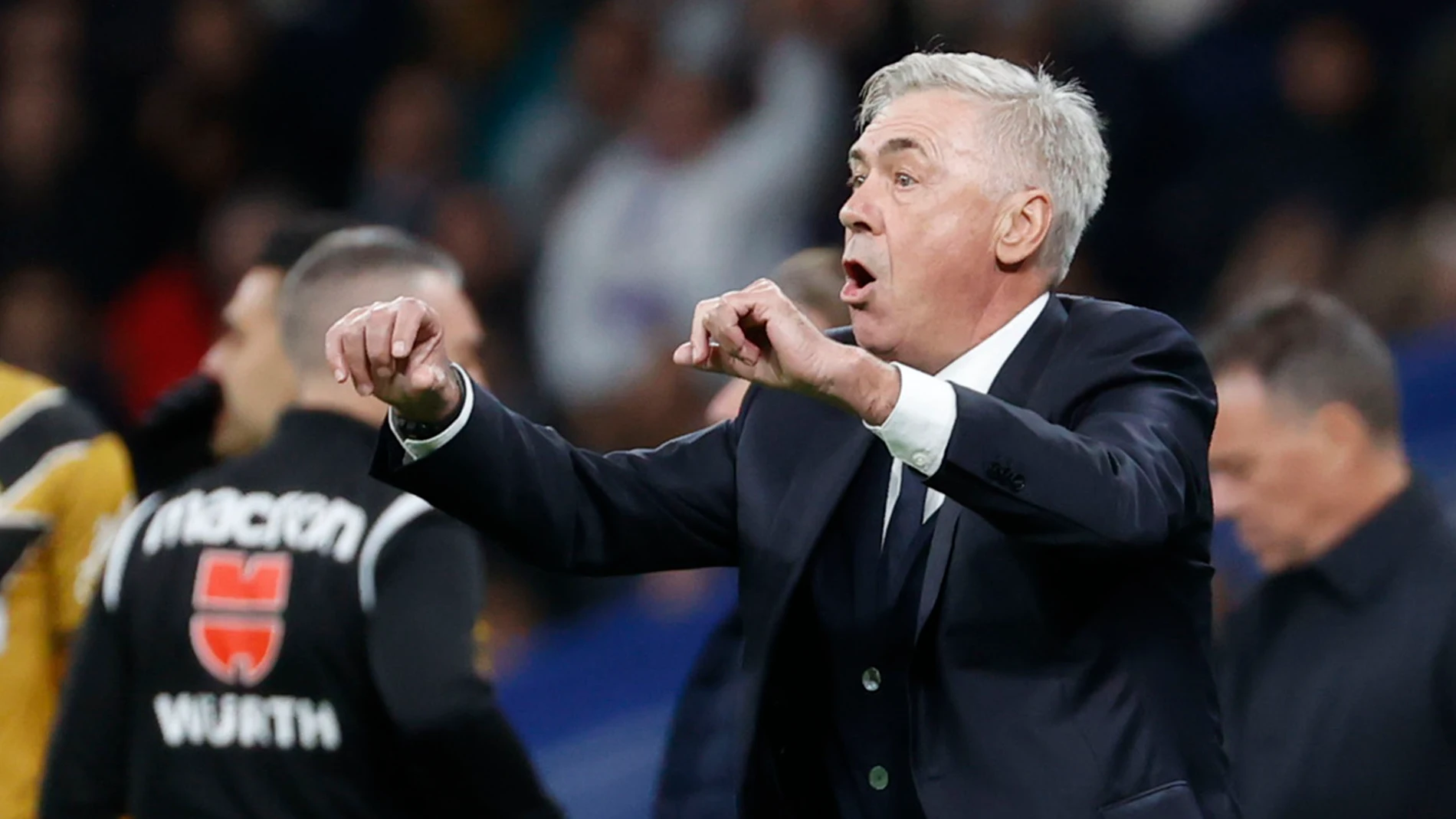 Carlo Ancelotti, en el partido ante el Rayo Vallecano