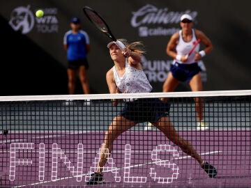 Ellen Pérez en un partido de las WTA Finals 2023 en Cancún